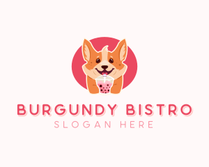 Corgi Dog Milkshake logo design