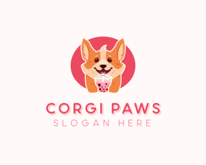 Corgi Dog Milkshake logo design