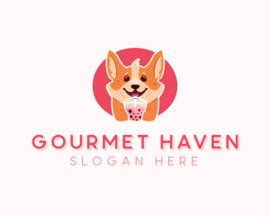 Corgi Dog Milkshake logo design