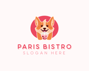 Corgi Dog Milkshake logo design