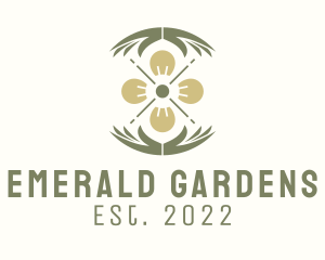 Flower Hand Gardening  logo design