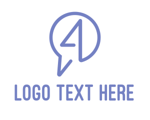 Speech Bubble - Messaging Number 4 logo design