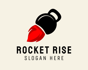 Kettlebell Gym Rocket logo design