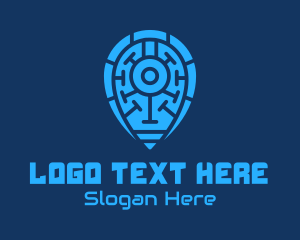 Location - Blue Navigation Technology logo design