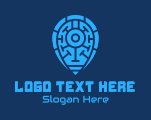 Locator - Blue Navigation Technology logo design