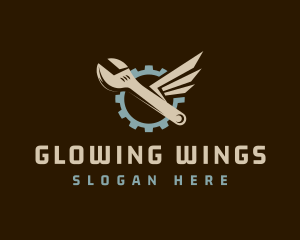 Mechanical Wrench Wings logo design