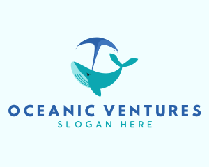 Aquatic Whale Blowhole logo design