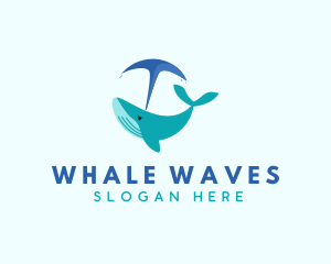 Whale - Aquatic Whale Blowhole logo design