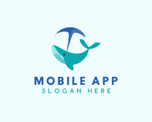 Aquarium - Aquatic Whale Blowhole logo design