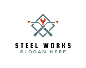 Industrial Welder Wrench  logo design