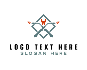 Wrench - Industrial Welder Wrench logo design