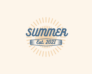 Summer Surfing Cursive logo design