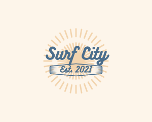 Summer Surfing Cursive logo design