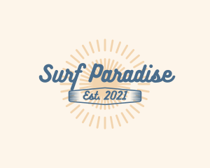 Summer Surfing Cursive logo design