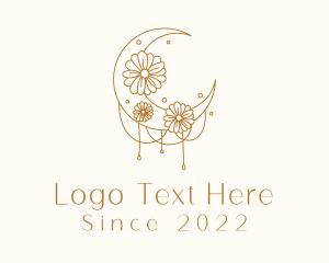 Crescent - Ornamental Moon Flower Boutique logo design