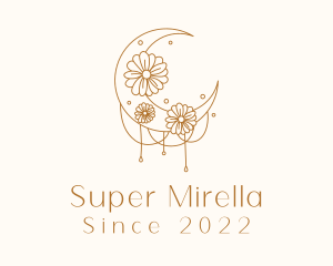 Crescent - Ornamental Moon Flower Boutique logo design
