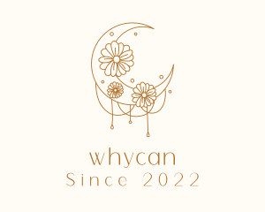 Mystic - Ornamental Moon Flower Boutique logo design