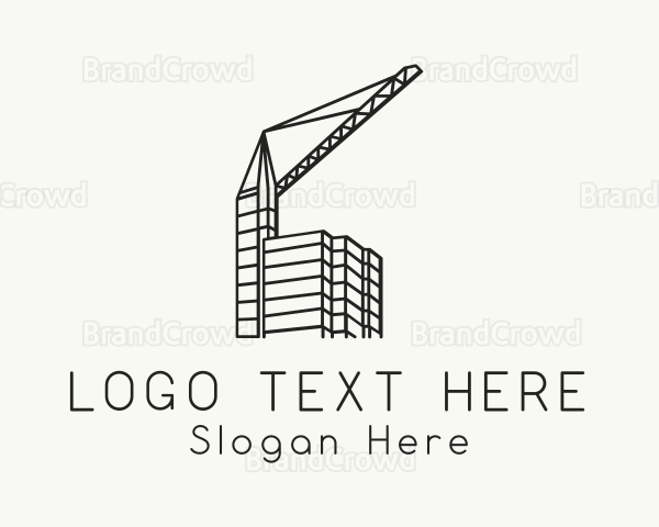 Skyscraper Construction Crane Logo