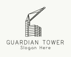 Skyscraper Construction Crane logo design