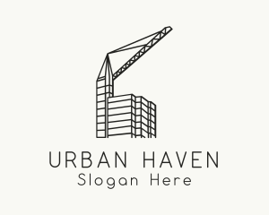 Skyscraper Construction Crane logo design