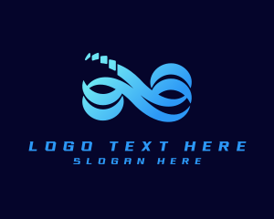 Glitch - Infinity Pixel Loop logo design