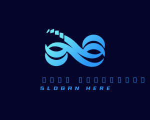 Technology - Infinity Pixel Loop logo design