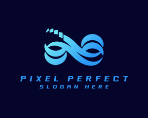 Infinity Pixel Loop logo design