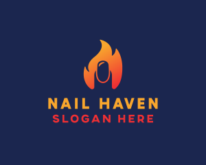 Manicure - Fire Fingernail Nail logo design