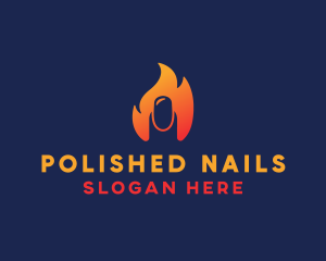 Nail - Fire Fingernail Nail logo design