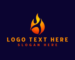 Heat - Hot Fire Flame logo design