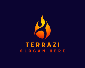 Hot Fire Flame logo design