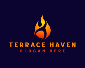 Hot Fire Flame logo design