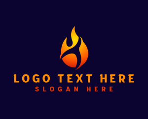 Restaurant - Hot Fire Flame logo design