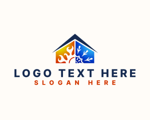 Negative Space - Home Heating Cooling logo design
