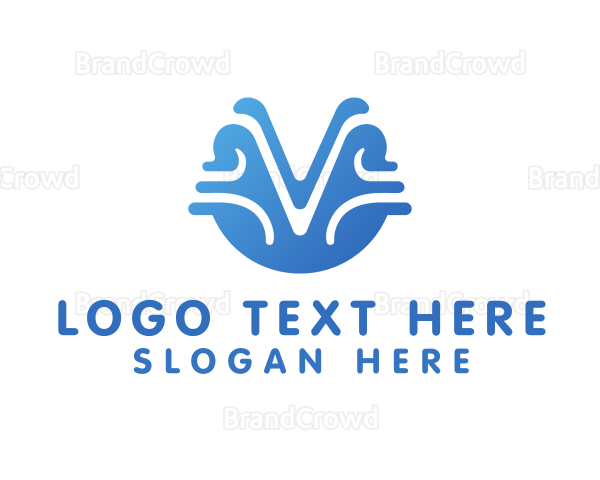 Blue Water V Badge Logo