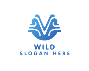 Splash - Blue Water V Badge logo design