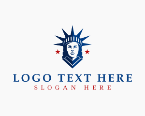 New York - Lady Liberty Statue logo design