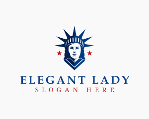 Lady Liberty Statue logo design