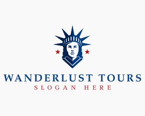 Lady Liberty Statue logo design