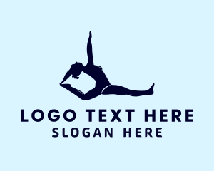 Silhouette - Blue Lady Gymnast logo design