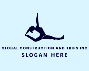 Silhouette - Blue Lady Gymnast logo design