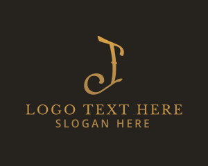 Lettering - Gold Letter J Business logo design