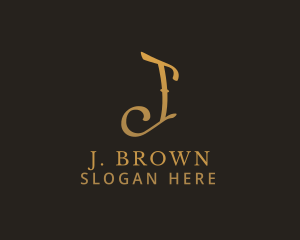Gold Letter J Business logo design