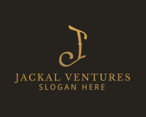 Gold Letter J Business logo design