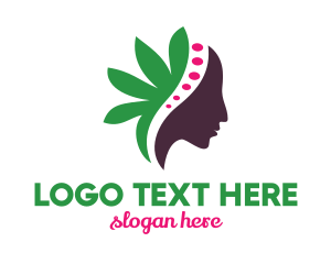 Green - Green Leaf Female logo design