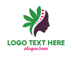 Female - Green Leaf Female logo design