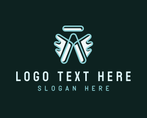 Lineart - Angel Halo Letter A logo design