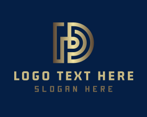 Letter Dp - Gradient Crypto Company logo design