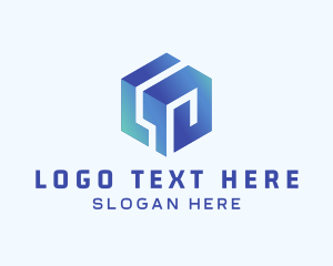 Programming - Blue Tech 3D Cube logo design