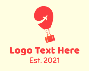 Luggage Balloon Aviation logo design